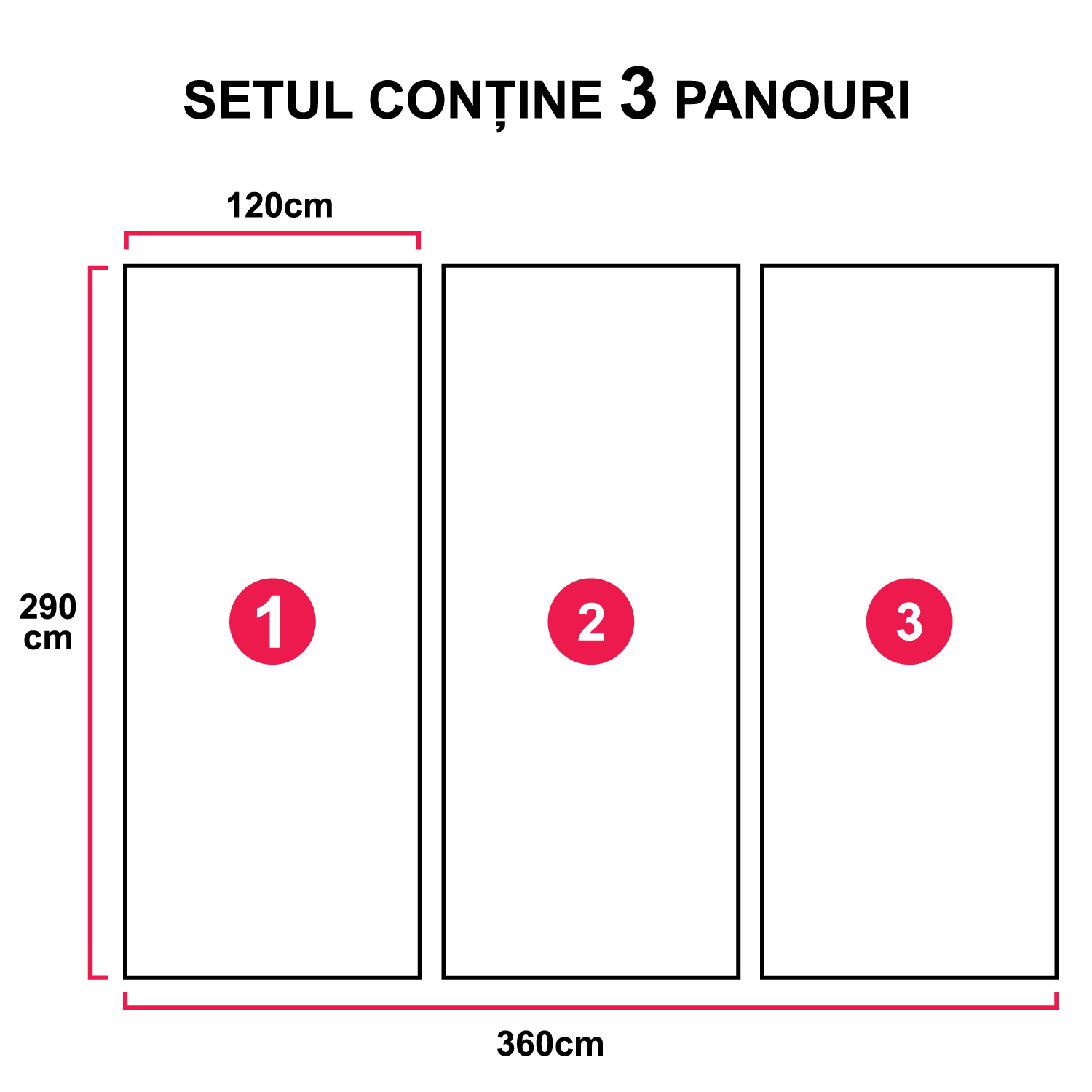 Set de 3 panouri decorative de perete din carbon PT-010