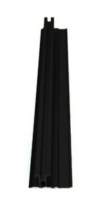 Profile tip H, pentru imbinarea panourilor panou decorativ perete WPC din aluminiu, 300×0.8cm, Negru